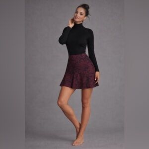 #125 Banana Republic Black and Burgundy Mini Skirt